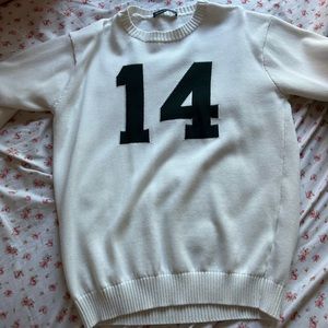 brandy knit sweater ( worn once - great condition) cream / white and green ONESZ